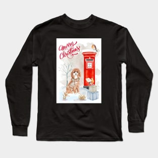 Cavapoo Merry Christmas Santa Dog Long Sleeve T-Shirt